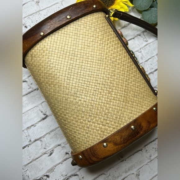 Vintage Hawaiian Monkey Pod Rafia Purse 50’s 60’s - Picture 6 of 12